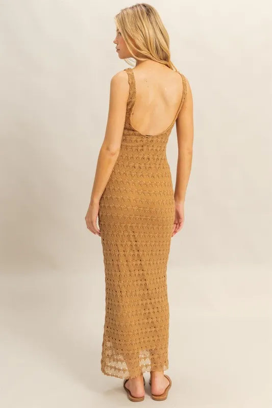 The Charlotte Crochet Open Back Maxi Dress