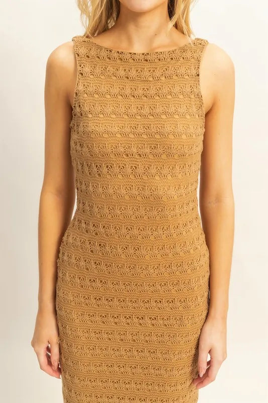The Charlotte Crochet Open Back Maxi Dress – Ivory Marie